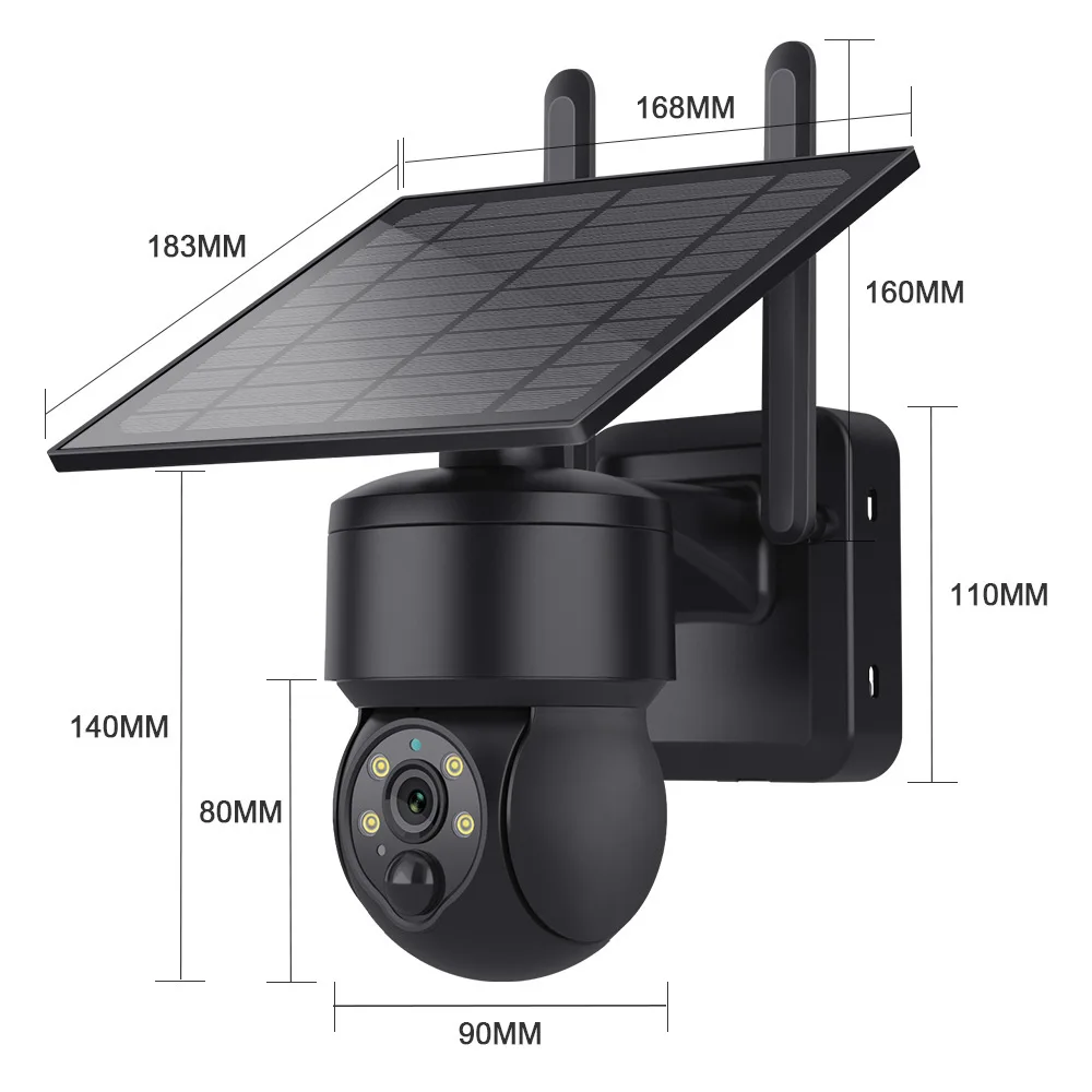 Solar powered 4G camera, no power or network, 360 degree panoramic high-definition night vision, home monitoring camera, ball