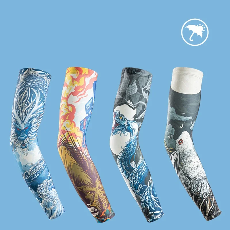 

Тату-рукава с цветами для мужчин и женщин, крутые рукава, летняя Защита от солнца для вождения