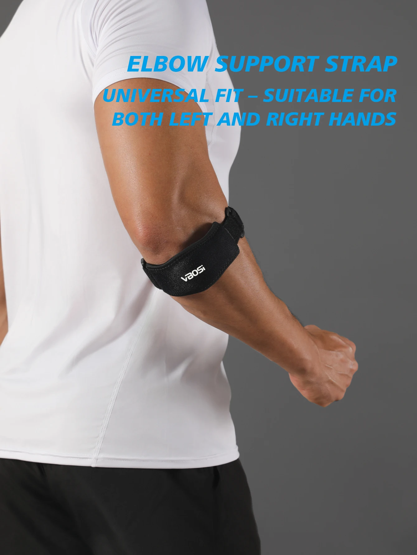 Fascia di supporto per epicondilite gomito tennis regolabile_voghion.com