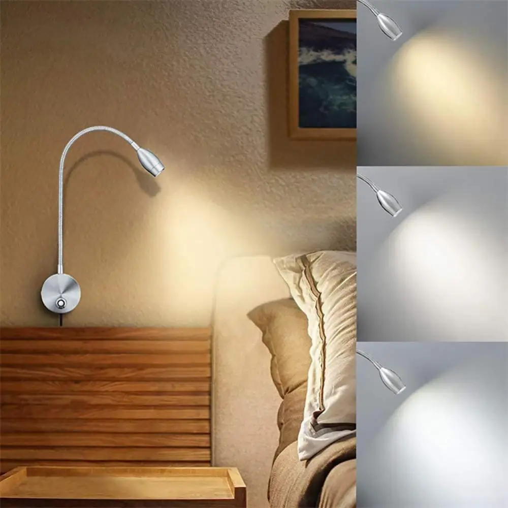 

LED Hose Wall Lamp Bedroom Wall Bedside Reading Study Night Lamp Bed Hose Small Shot Lights USB Dimming Touch Wall Light 2022