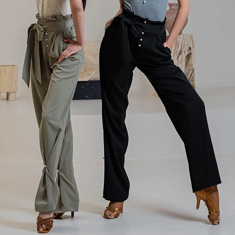 

Женские брюки для латиноамериканских танцев, брюки для бальных танцев с высокой талией, костюм для выступлений, одежда для тренировок, BL9977, 2023