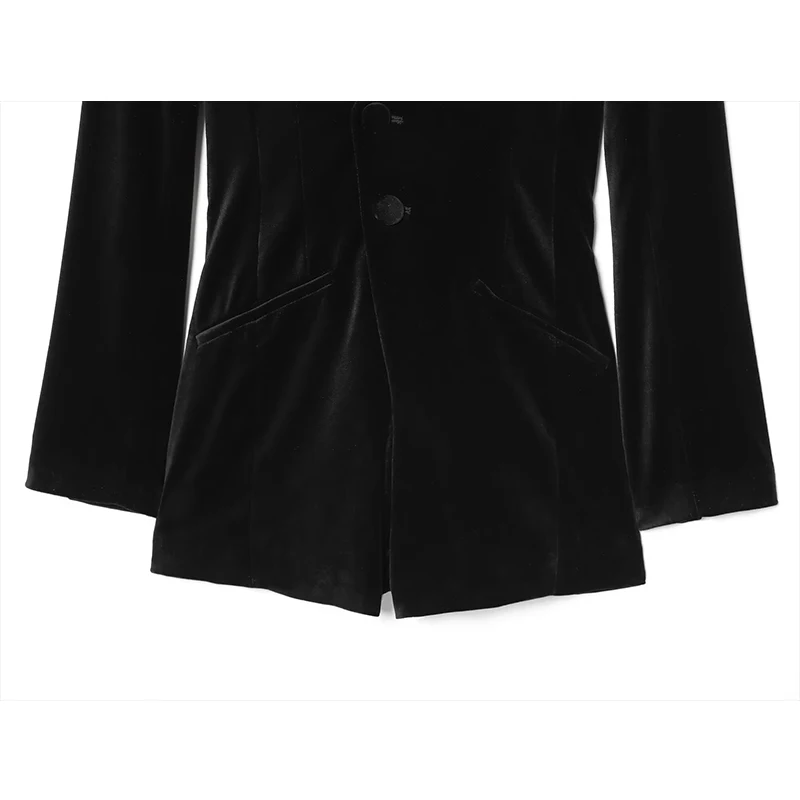 Women Suit Short Jumpsuit Elegant Solid Blazer V-Neck Slim Long Sleeve Bodysuit Streetwear Female Flat Velvet Rompers New