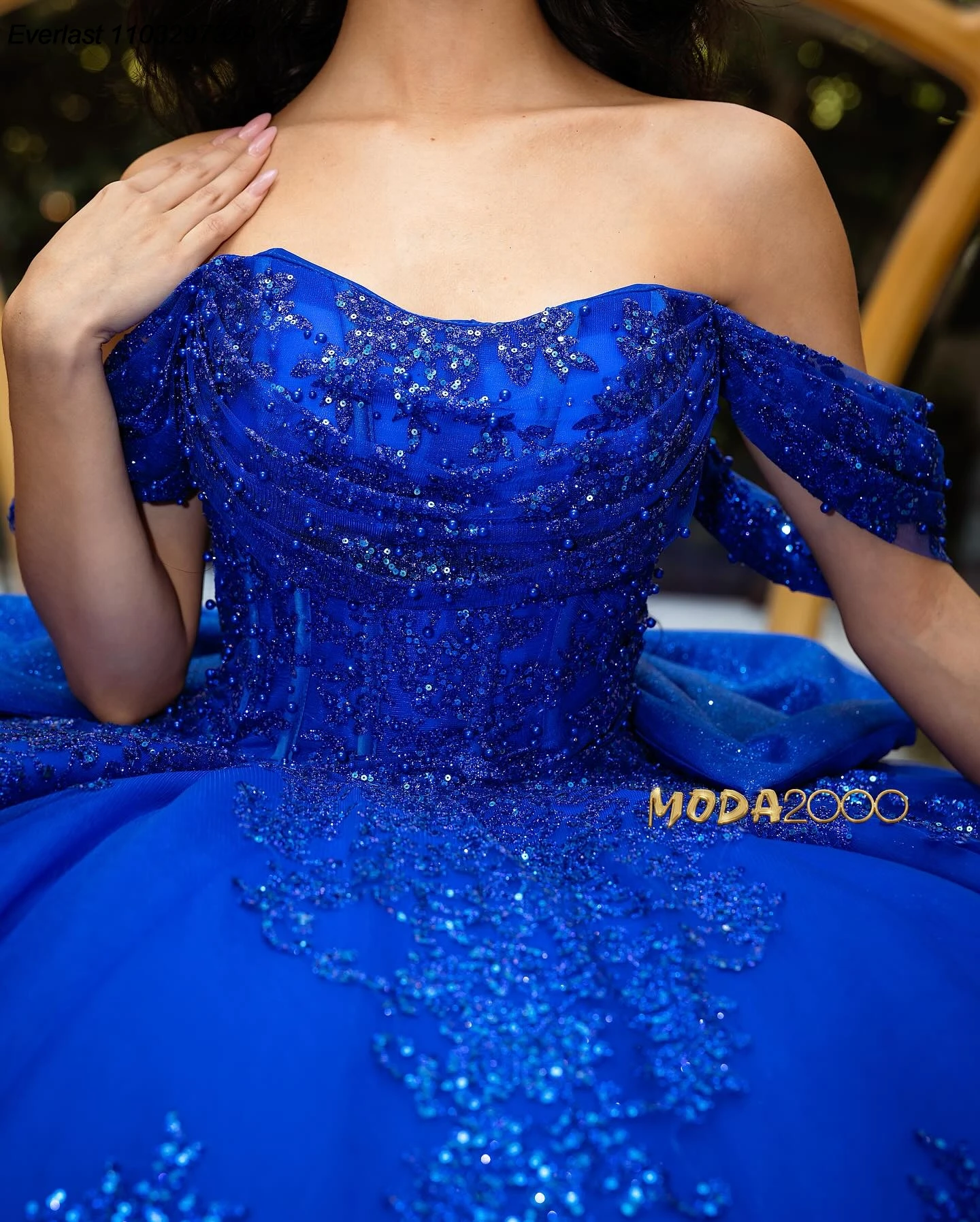 Quinceanera Dresses EVLAST Glitter Royal Blue Quinceanera Dress Ball Gown Sequins Applique Beaded Bow Sweet 16 Vestidos De 15 Anos TQD785