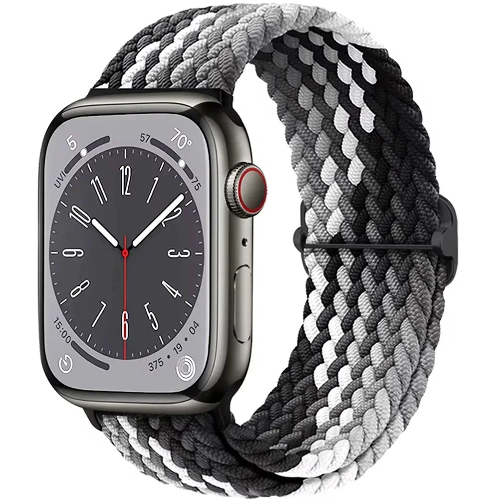 Braided Elastic Adjustable Watch Band with Strap Bracelet Design