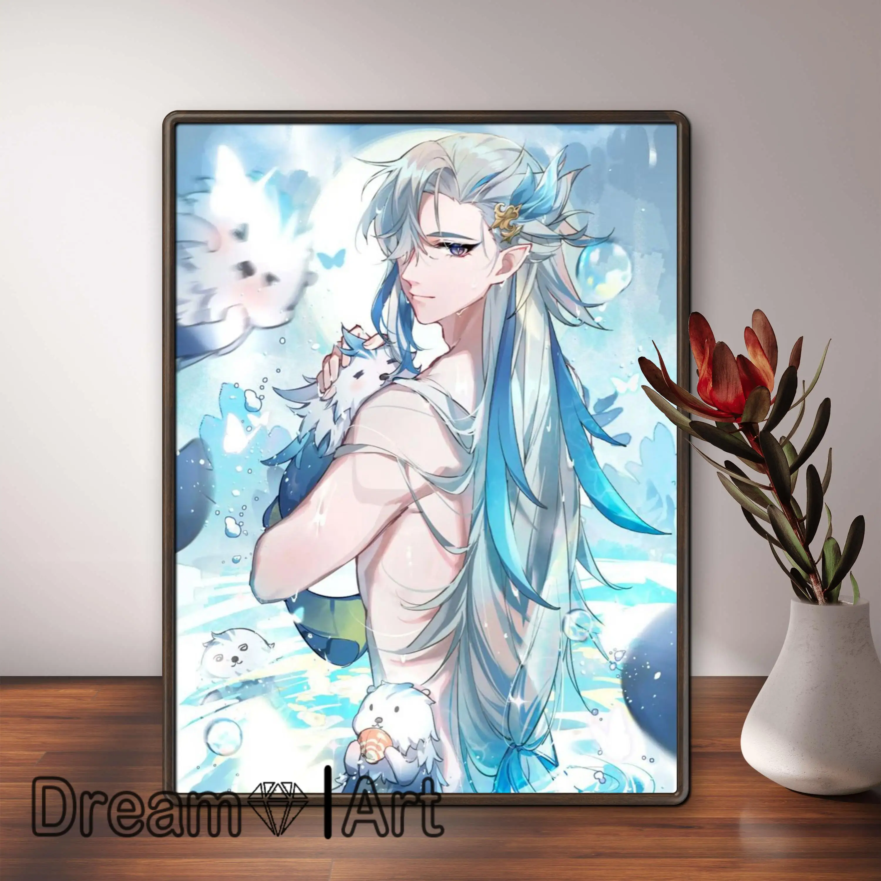 원신 임팩트 5D DIY AB 다이아몬드 페인팅, 새로운 게임 캐릭터, 누빌레트 모자이크 크로스 스티치 키트, 다이아몬드 자수 방 장식  - AliExpress