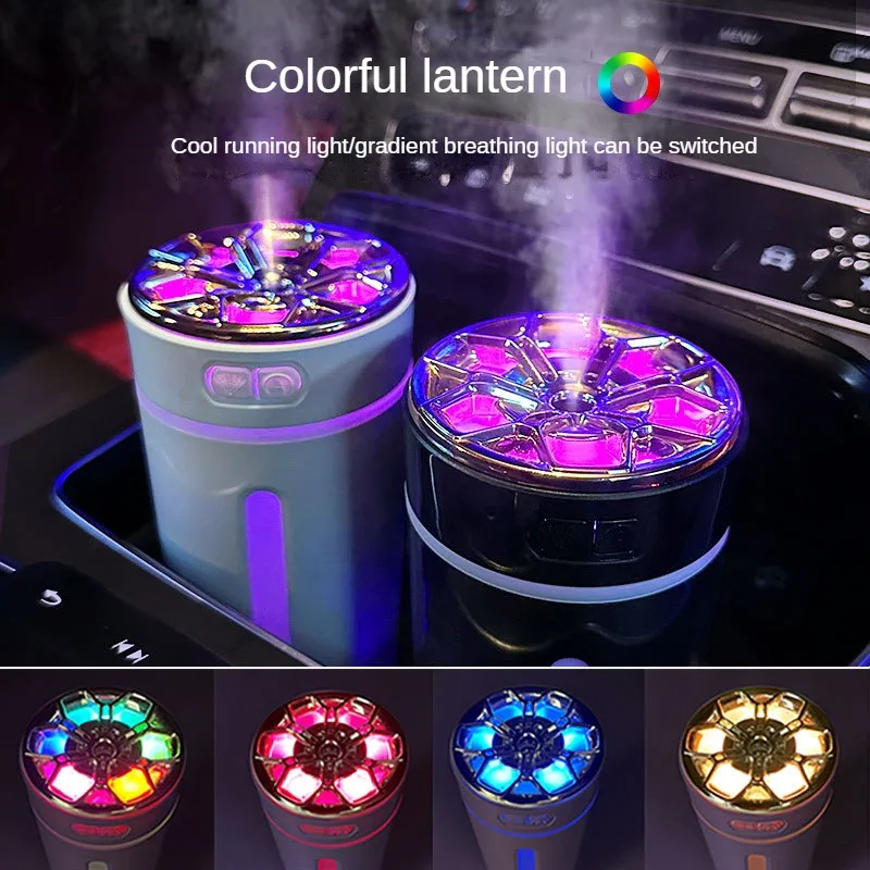 Smart Car Air Purifier Humidifier Aroma Diffuser Car Deodorizer Atmosphere Light Send 6 Filter Elements Automotive Supplies