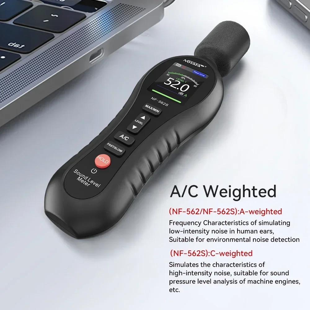 NOYAFA Sound Level Meter NF-562S Digital Handheld Noise Measuring Instrument 30~130dB Mini Audio Noise Volume Decibel Meter 4