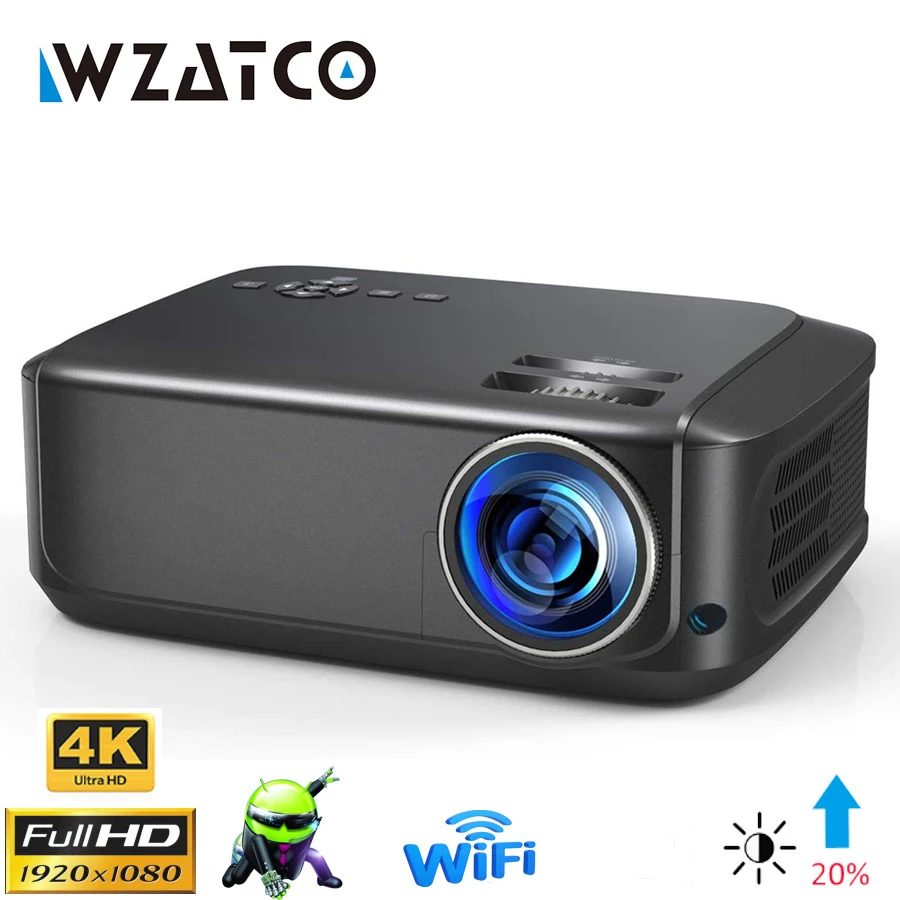 rca projector WZATCO T59 Full HD 1920x1080 LED Projector Smart Wifi android 10.0 Options for Home Theater Video Portable Beamer Proyector hd projector