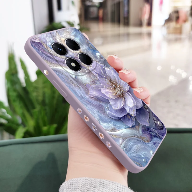 Pearlescent Flower Silicone Phone Case Cover