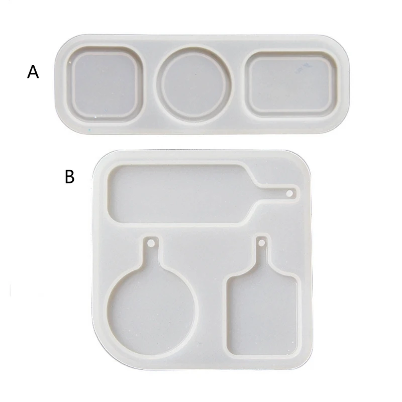 

Round Square Tray Pendant Mold for DIY Keychain Jewelry Drink Epoxy Molds