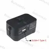 All in One Universal International Plug Adapter 2 USB Port 1 Type C World Travel AC Power Charger Adapter AU US UK EU Converter 5