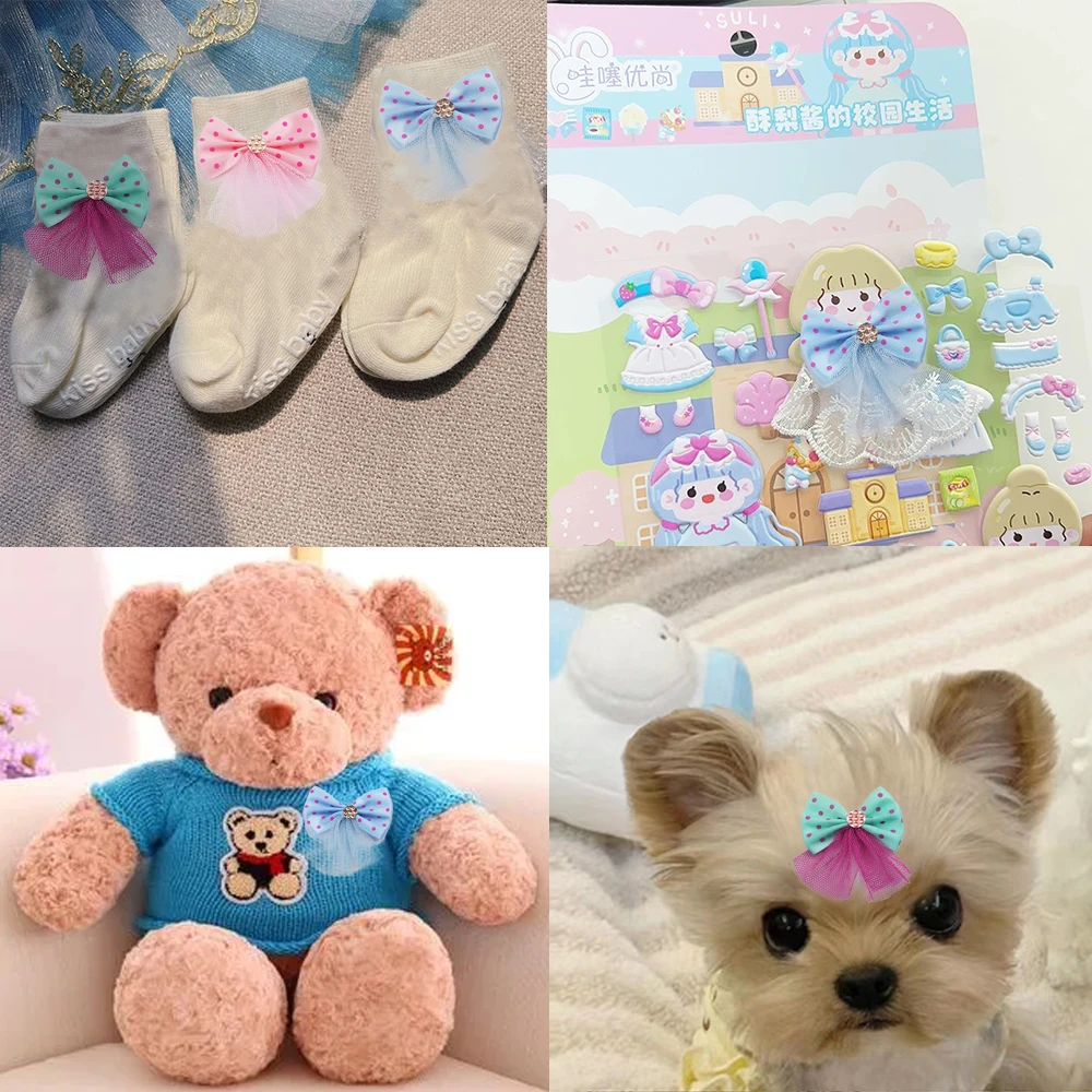 10PCS Dog Bow Dog Hair Accessories Handmade Pet Clothing Decoration Bows For Dogs and Cats Cute Pet Accessories 3