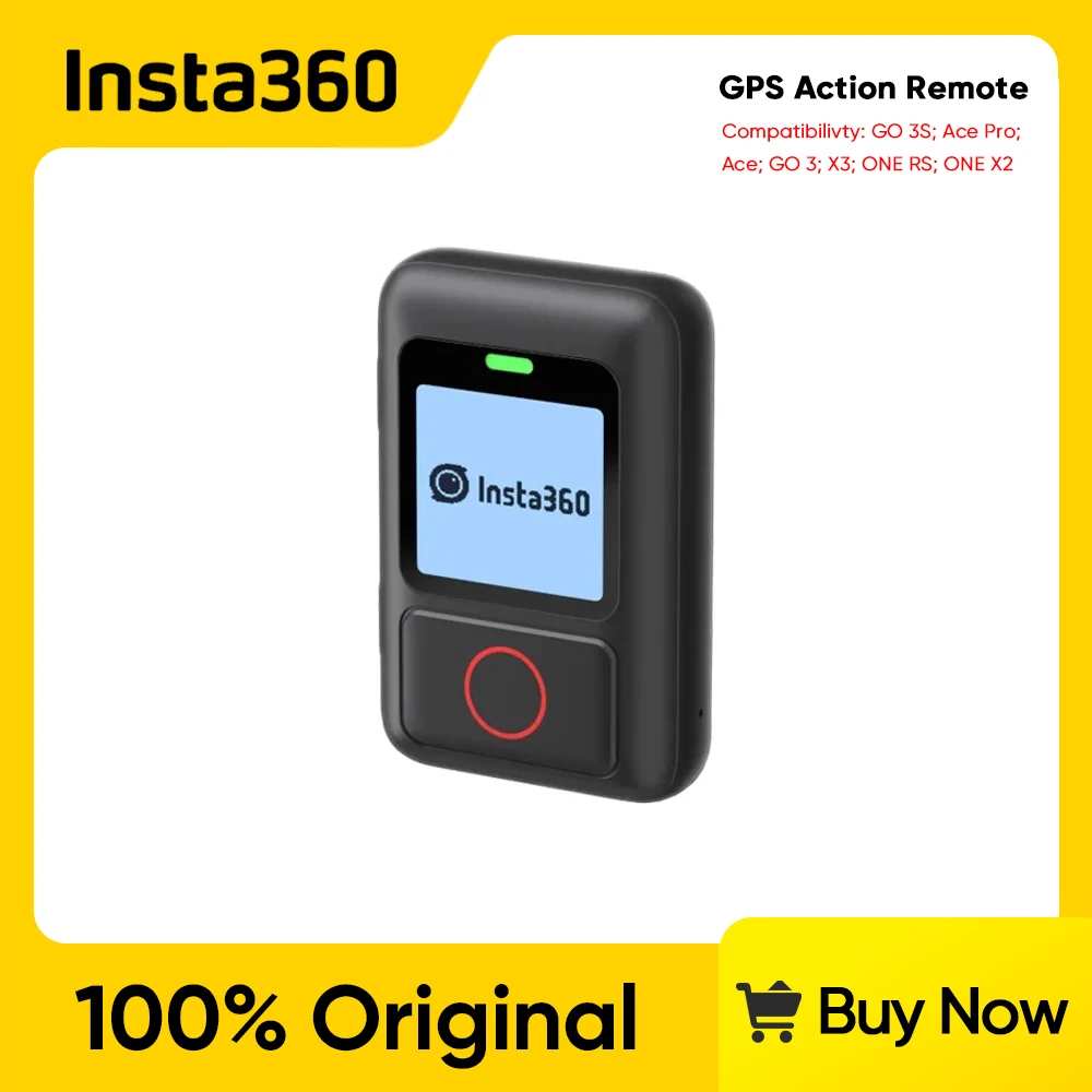 Insta360 GPS Action Remote Control For Insta360 X3 ONE X2 ONE RS Camera Bluetooth 5.0 5m (16.4ft) waterproof