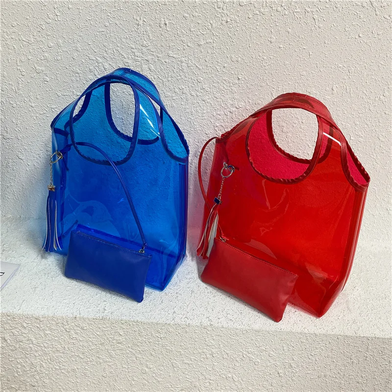 Vonets Fashion PVC Jelly Bag Women Transparent Handbag Summer Beach Clear Shoulder Bags, Women's, Size: Large