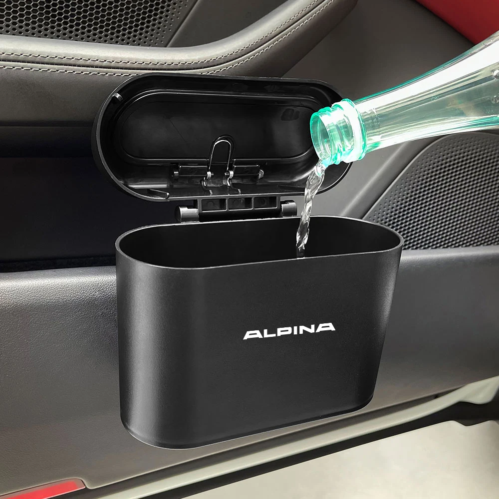 Portable Car Trash Can Hanging Vehicle Garbage Case Auto Accessories For Bmw Alpina E90 E92 E93 E60 E61 E46 F30 F10 F20 G20 G30