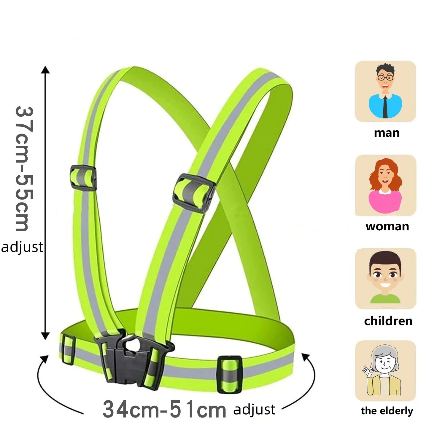 Elastic Safety Reflective Vest Straps Reflect Strips Reflective Jacket Men Women Children Night Running Walking Biking reflective safety jacket reflective safety vest reflective straps