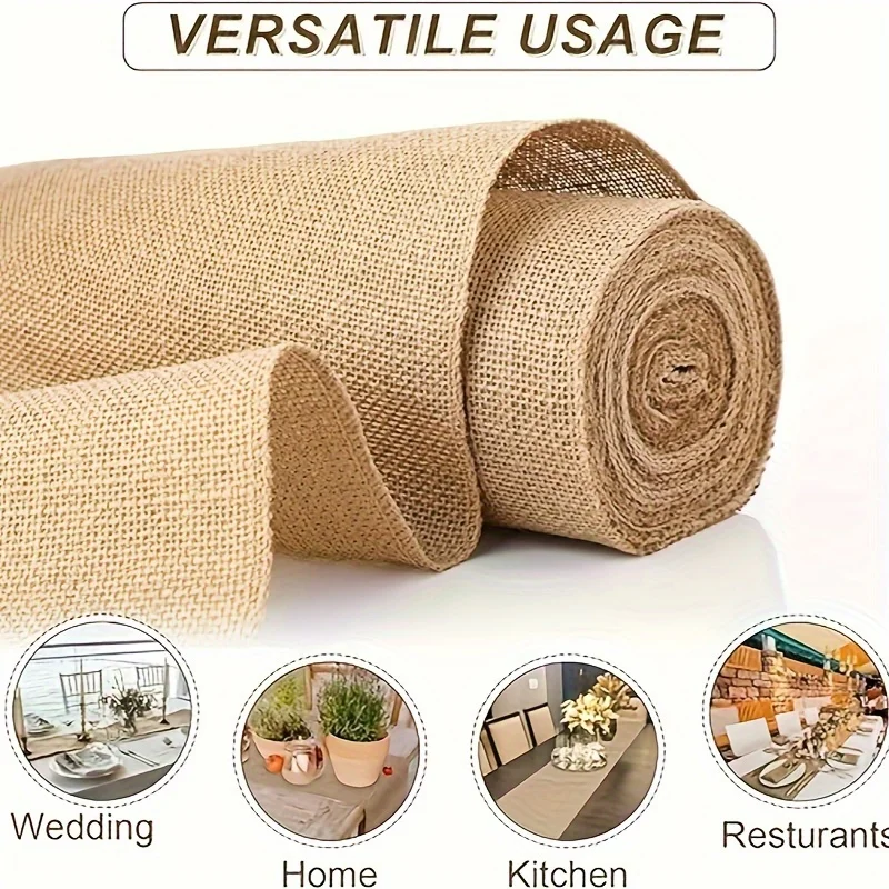 Table Runner 1PC Tablecloth Wedding Party Decoration Natural Cosus Birthday Party Home Decoration Farmhouse Banquet