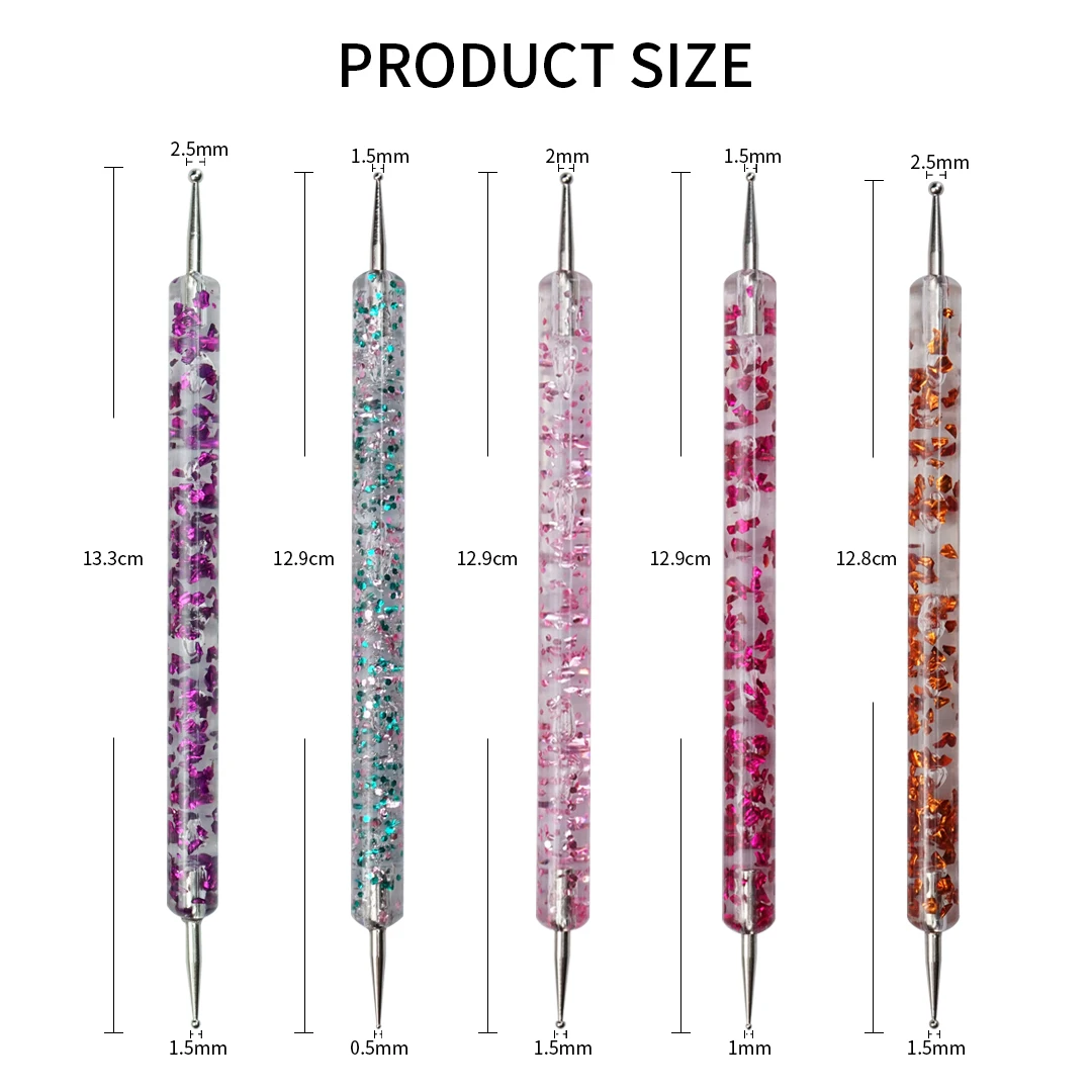 Description Picture 2 of itemDual-ended Nail Dotting Painting Stones Pen Crystal Beads Handle Rhinestones Studs Picker Wax Pencil Manicure Nail Art Tools