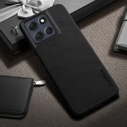 Luxury Vintage Cowhide Leather Phone Case - Premium Cover (Black)