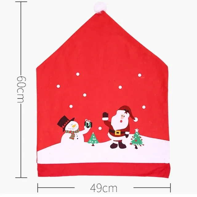 Santa Claus Holiday Hat Chair Cover Christmas Decorations for Home Table Christmas Ornaments Home Decor Xmas Gifts 5
