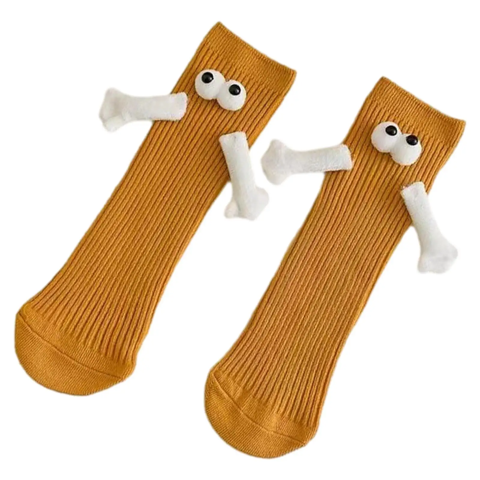 3D Doll Couple Socks Friendship Socks Unisex Gifts for Women Men Soft Magnet Breathable Mid Tube Cute for Friends