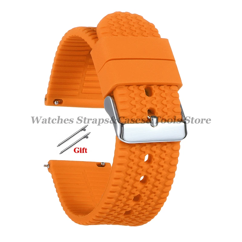 Premium Soft Silicone Quick Release Watch Band - Versatile Rubber Strap in Multiple Sizes