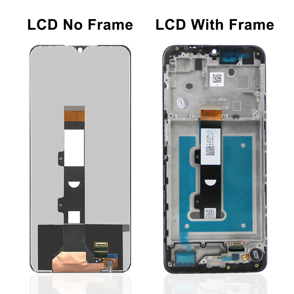 모토로라 모토 E22 E22i 용 AMOLED LCD 디스플레이 터치 스크린 디지타이터 어셈블리 교체, 프레임 포함, 6.5 인치