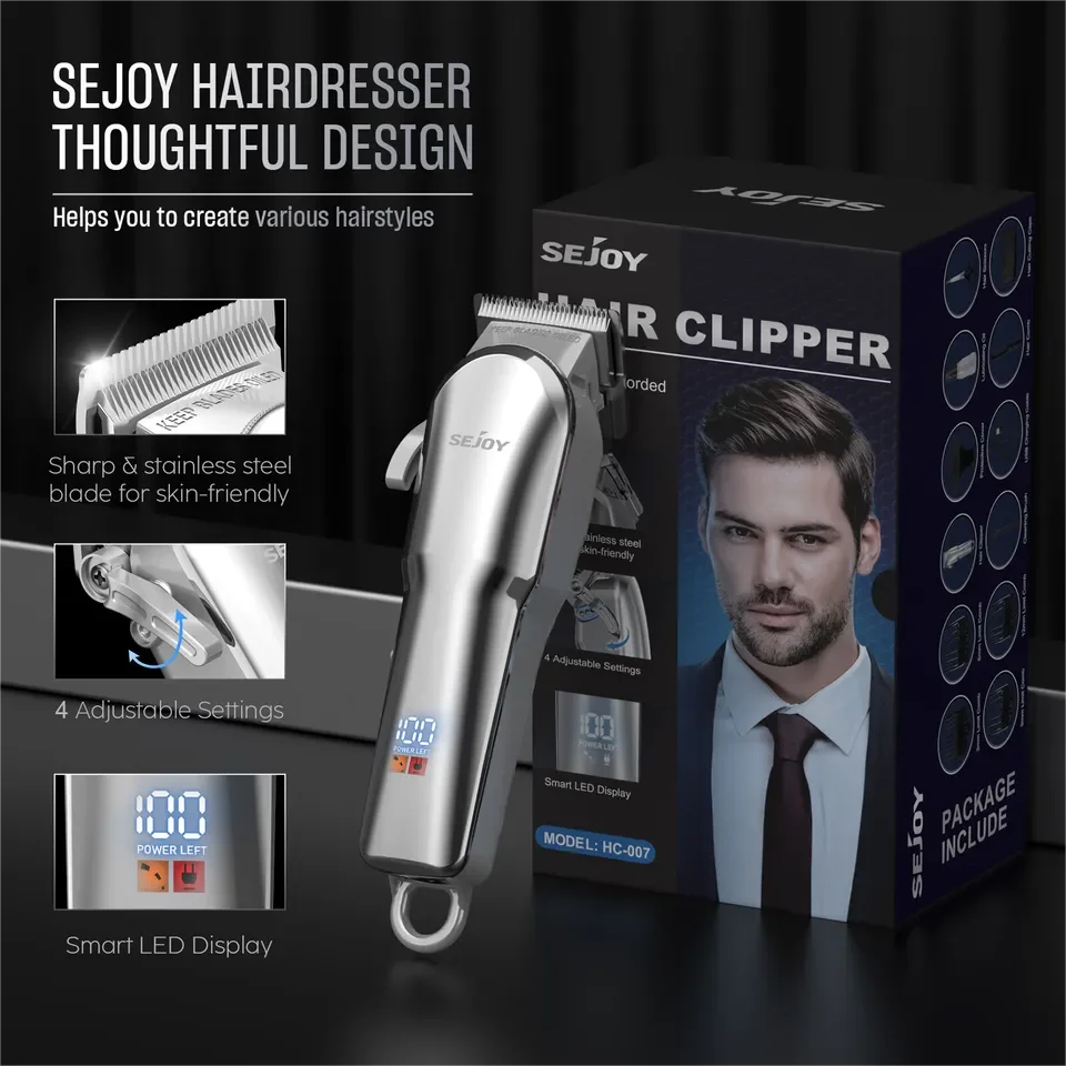 SEJOY Electric Hair Trimmer for men Professional Hair Clipper Man Hair cutting machine 6