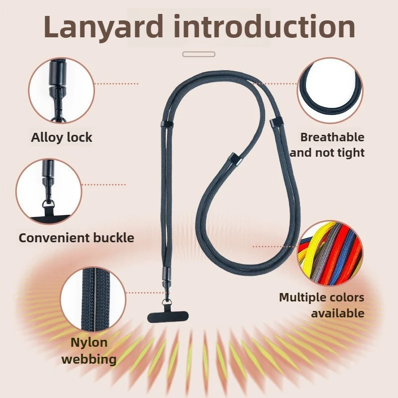 Hands-Free Crossbody Phone Lanyard with 360° Rotation - Adjustable Anti-Drop Neck/Crossbody Strap