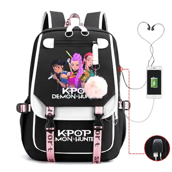 KPop Demon Hunters Borse da scuola per studenti Adolescenti Ragazze Zaino per ragazze Zaino per laptop da donna Zaini da viaggio all'aperto di alta qualità 1