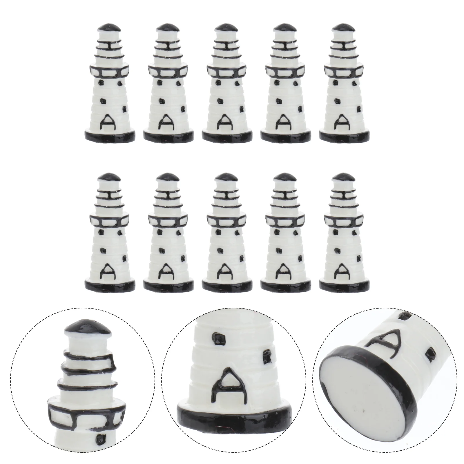 

10Pcs Miniature Lighthouse Lighthouse Decor Tank Lighthouse Decor Aquarium Landscape Ornament Office Garden Landscape