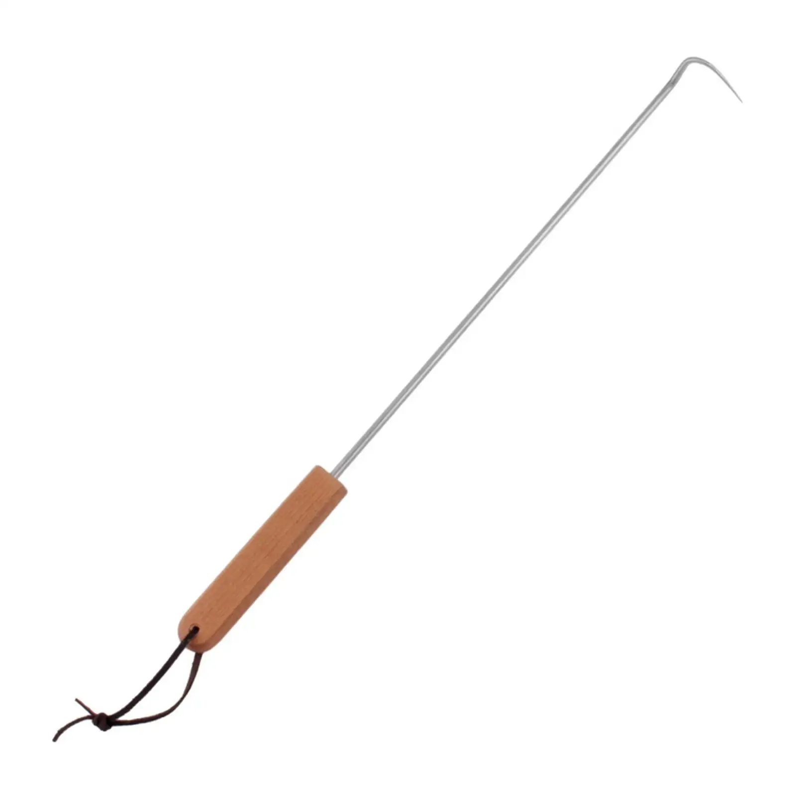 BBQ Steak Grill Hook Wooden Handle Grill Accessories Meat Turner Hook Meat for Meats Sausages Steak Vegetables Turning