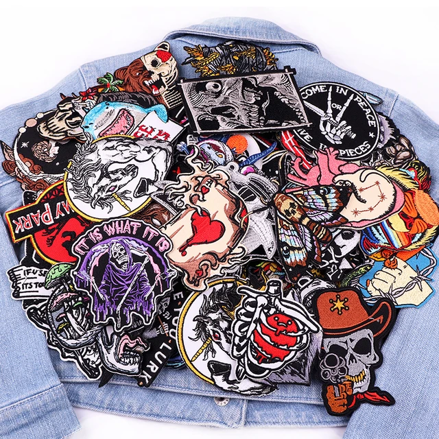 DIY or DIE Iron-On Patch: Do It Yourself : Punk Indie Skull Sewing
