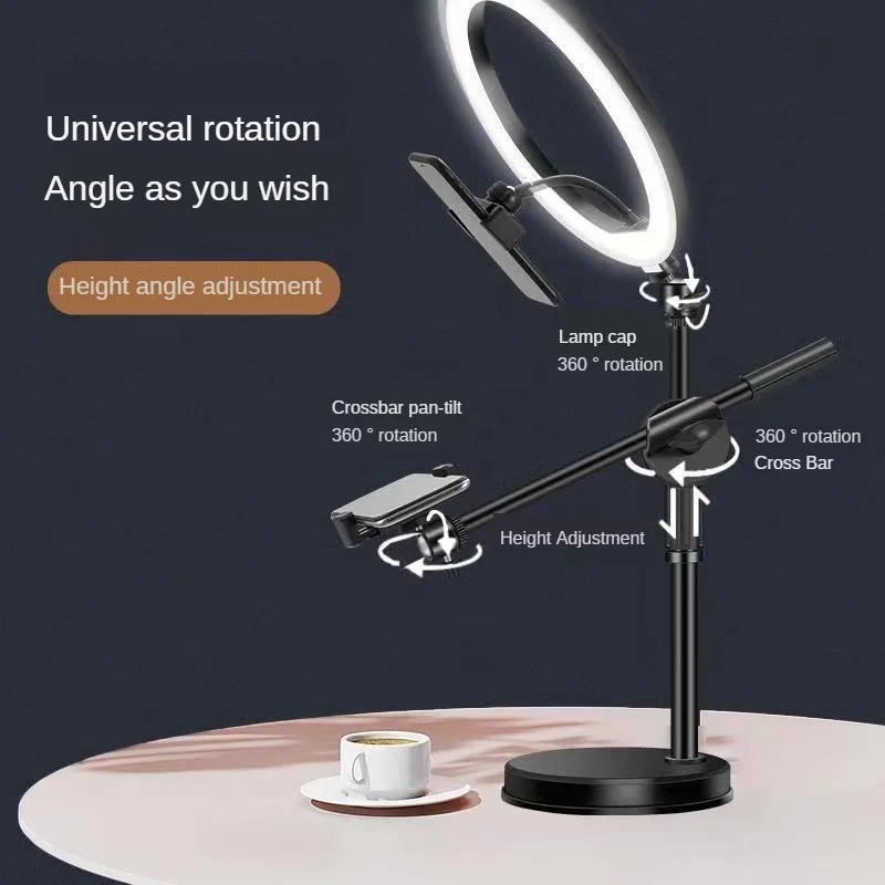 LED Selfie Ring Light USB Charging Retractable Stand Light With Tripod Professional Desktop Lamp For Nail Photography Lighting