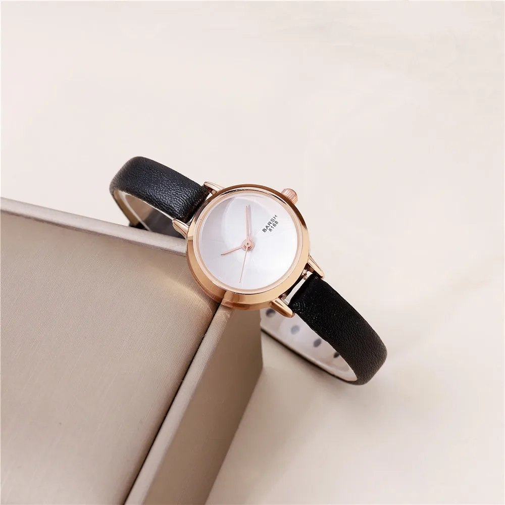 fashion slim leather lady quartz casual watch 3