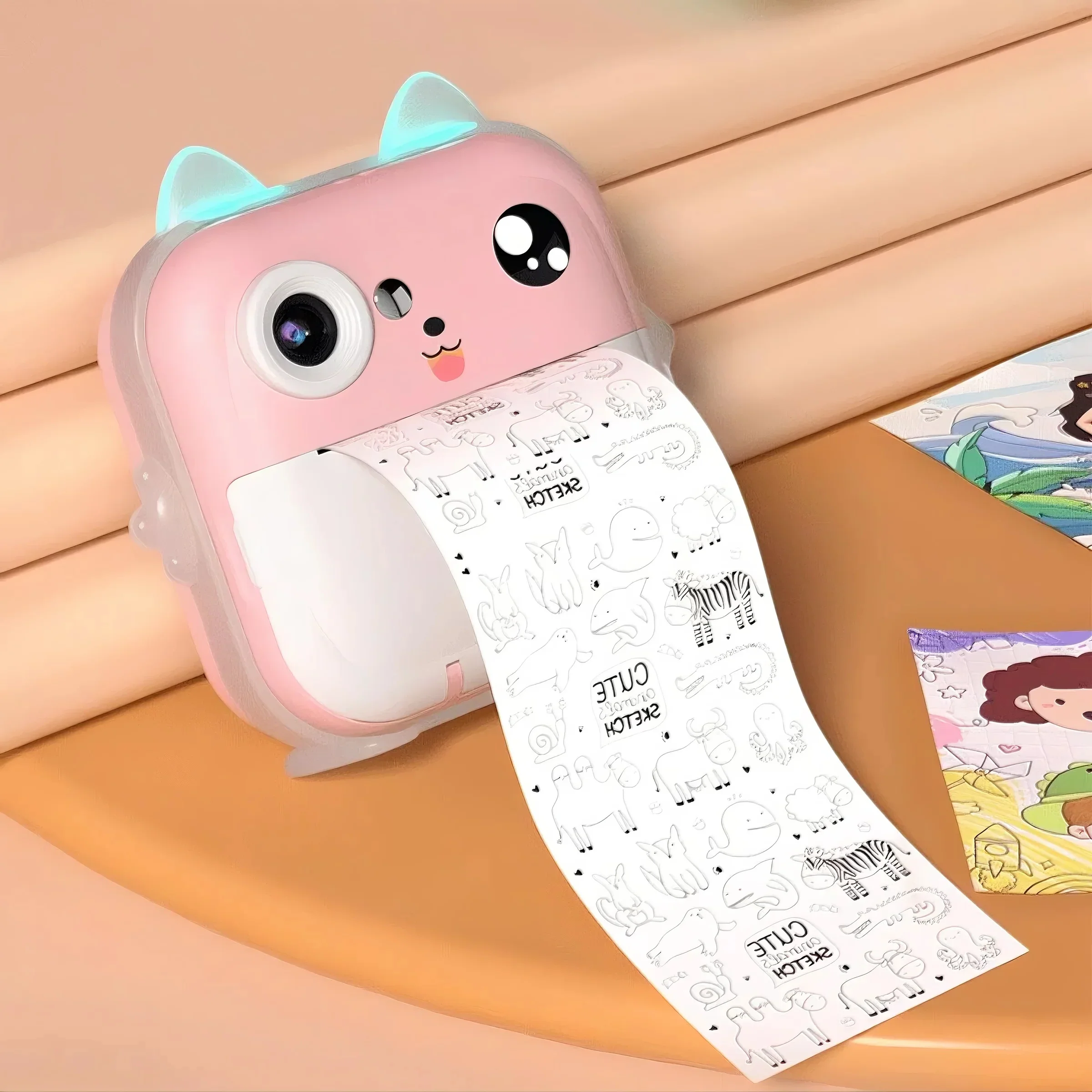 Fotocamera per bambini Stampa istantanea Mini videocamera digitale per bambini Schermo HD APP Connettiti giocattoli per fotocamera digitale per bambini come regalo - immagine 2