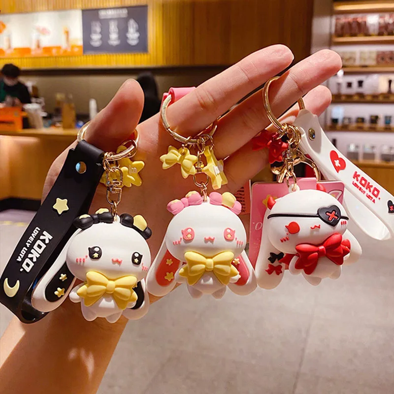 Cartoon Star Moon Rabbit Keychain Trendy Fashion Car Key Ring Pendant Women  Girl Cute Backpack Charm Key Chains - AliExpress