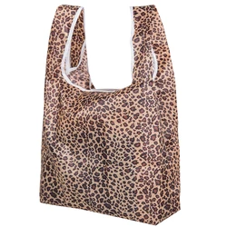 Eco-Friendly Reusable Foldable Tote Bag - Stylish Large-Capacity Design (Leopard print)