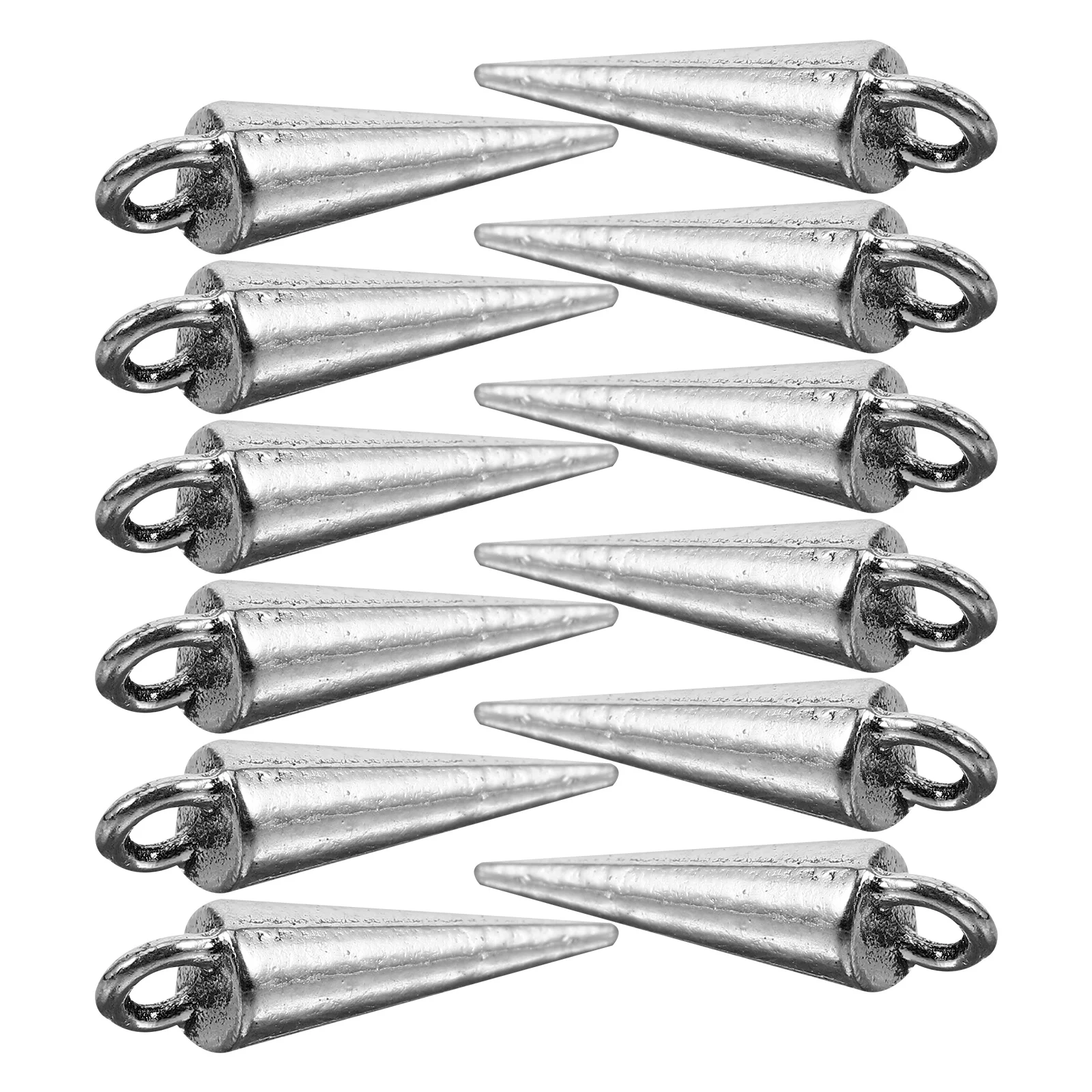 

20 Pcs Glossy Tapered Pendant Goth Charms for Necklace Accessories Earring Making Cone Zinc Alloy