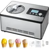 Automatic Ice Cream Maker with Built-in Compressor, 2 Quart No Pre-freezing Fruit Yogurt Machine, Stainless Steel 1