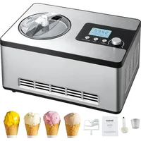 Automatic Ice Cream Maker with Built-in Compressor, 2 Quart No Pre-freezing Fruit Yogurt Machine, Stainless Steel 1