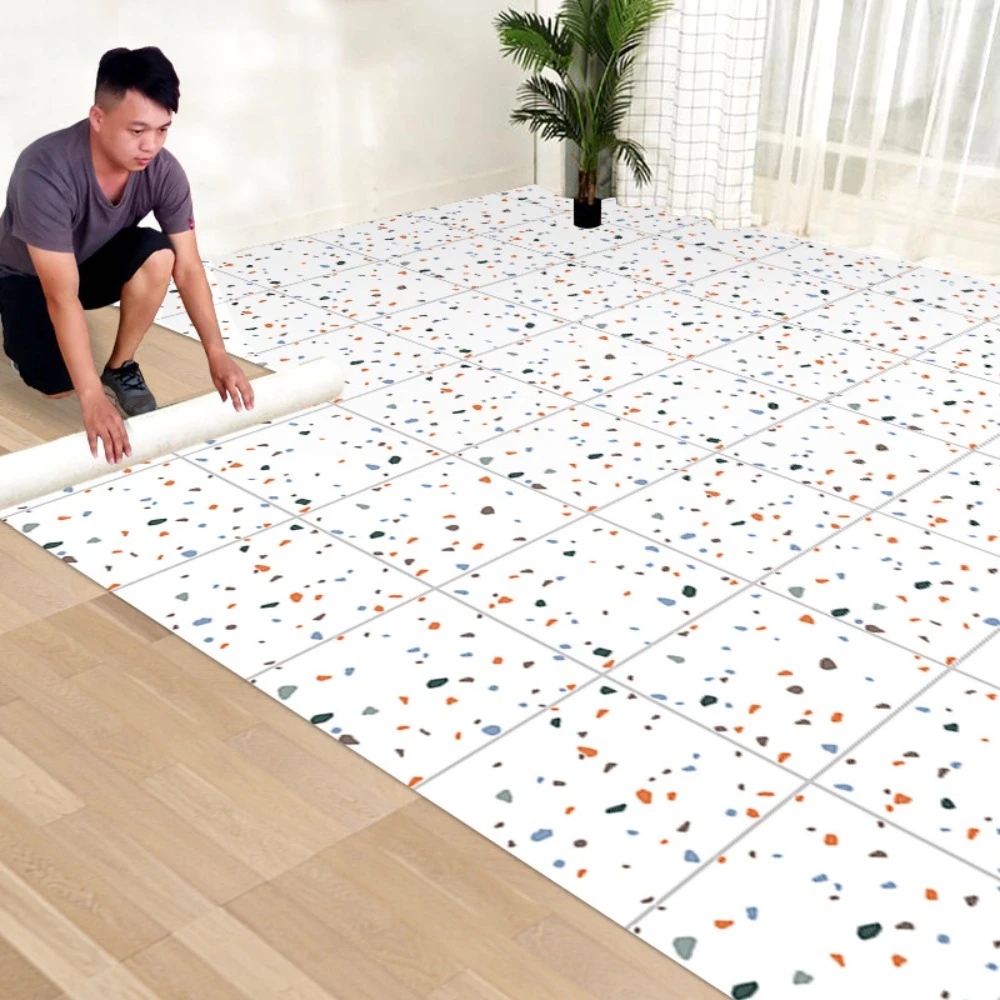 Impermeável Pvc Floor Stickers Auto-adesivo à Prova de Umidade Papel de Parede do Quarto e Banheiro Home Decor Papéis de Parede para Sala
