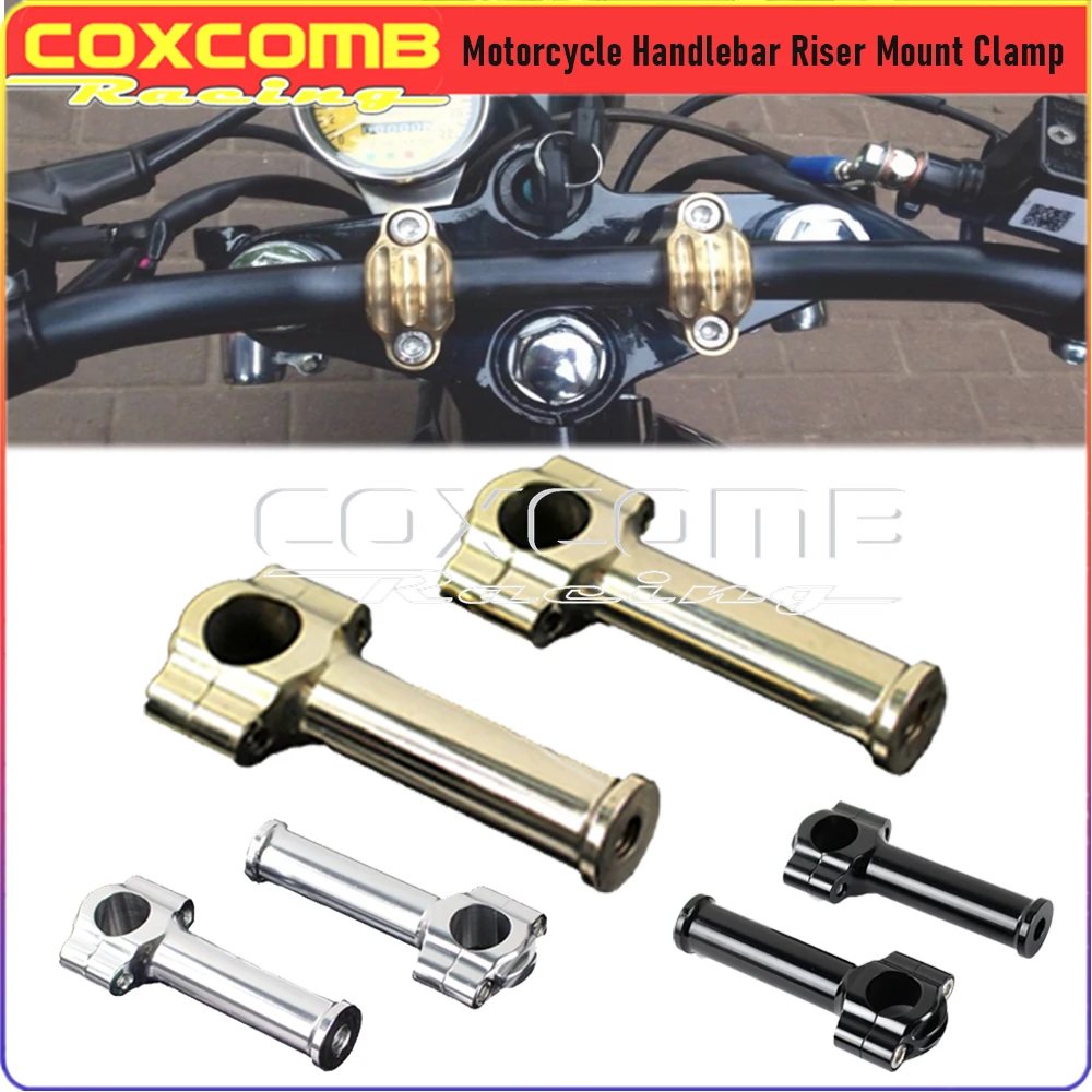 Motorcycle 25mm Handlerbar Riser 1" Bar Rise Mount Clamp For Harley