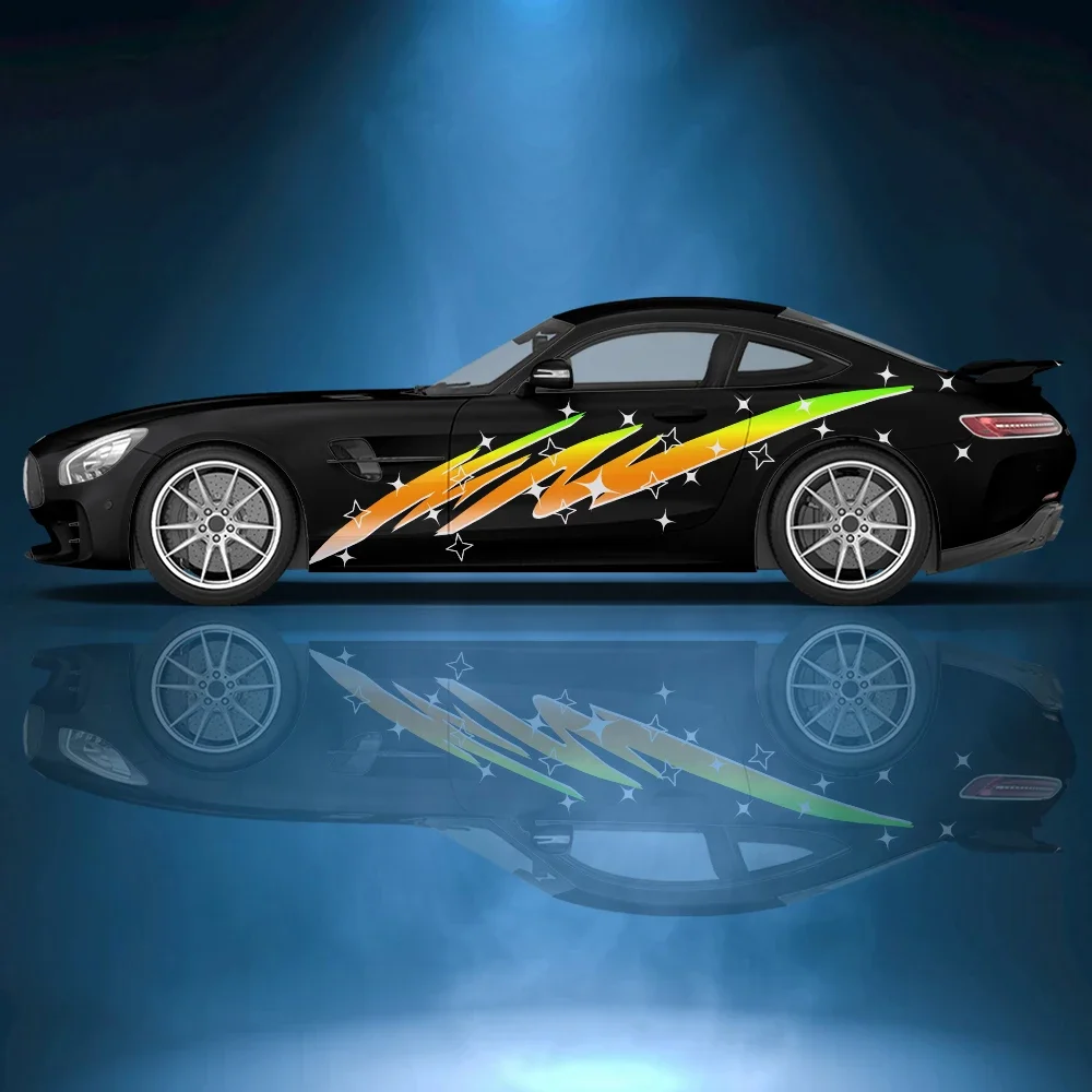 

Граффити градиентные звезды Автомобильная боковая Наклейка виниловая самоклеящаяся бумага Автоспорт краска аксессуары Подходит для грузовика внедорожника Автомобильная наклейка