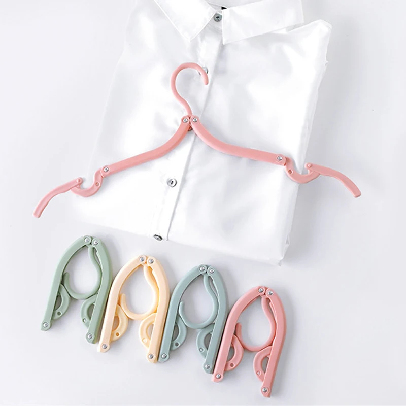 Travel Space Saving Foldable Hanger Creative Clothes Rack Children Baby Hanger Multi functional Plastic Clothes - Essential travel items