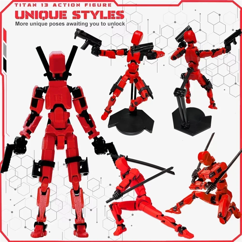13 Joints Movable Action Figures Dummy Nova Robot Assembled T13 Action Figure with Holder Titan 13 Action Figure Lucky13 Toy - 4