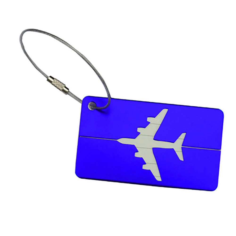 Aluminium Luggage Tag Travel Accessories Baggage Name Tags Suitcase Address Label Holder Organizer for Travel Luggage Strap luggage tag