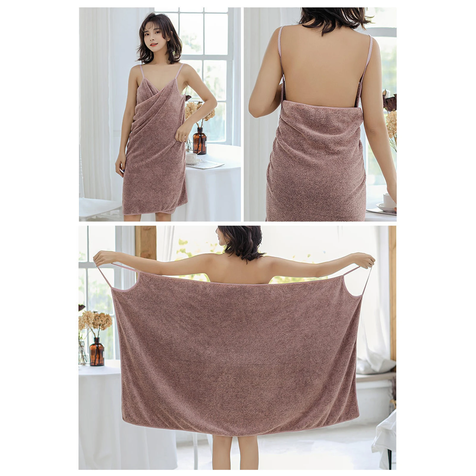 

Womens Bath Towels Soft Lint Free Shower Towel Spaghetti Straps Spa Towel Super Absorbent Bath Wrap Towel Wearable Bath Towel