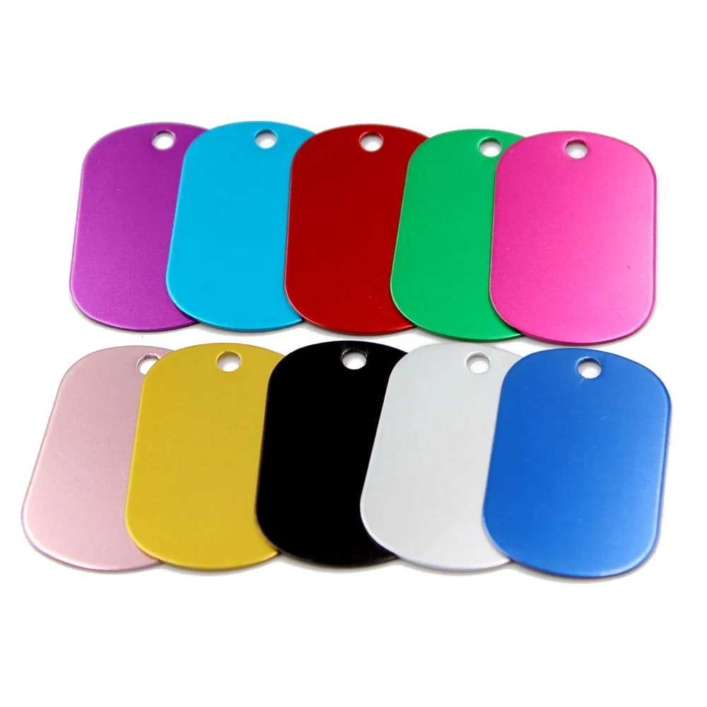 

50Pcs Dog Tag Military Pet Id Tags Aluminum Name Pendant Blank Dog Tags Personalized Customized Dog Tag