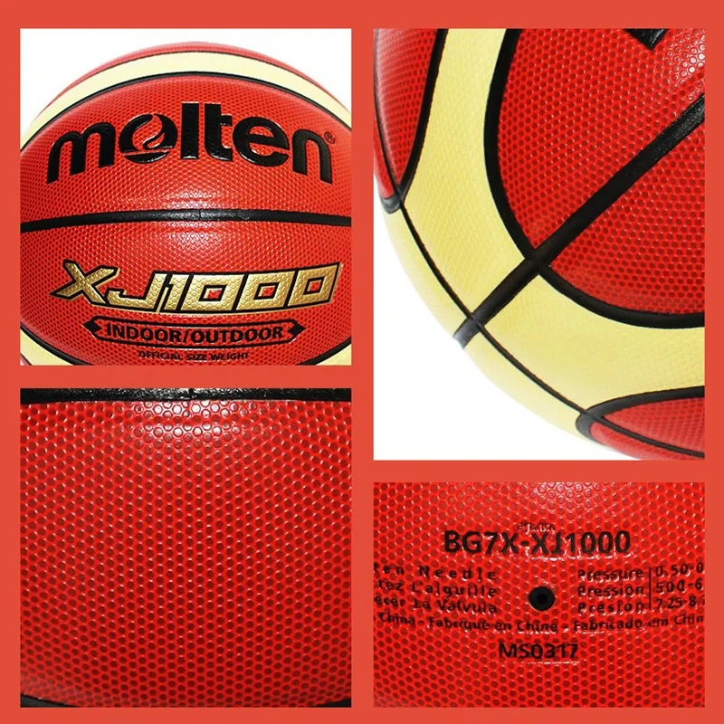 Molten Original Basketball XJ1000 Ball Official Size 7/6/5 PU Leather Outdoor Indoor Match Training Men Women Baloncesto 4